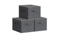 Songmics Aufbewahrungsboxen mit Deckel,Grau 3 Stk, faltbar, Stoffbox,40x30x25cm (LxBxH)