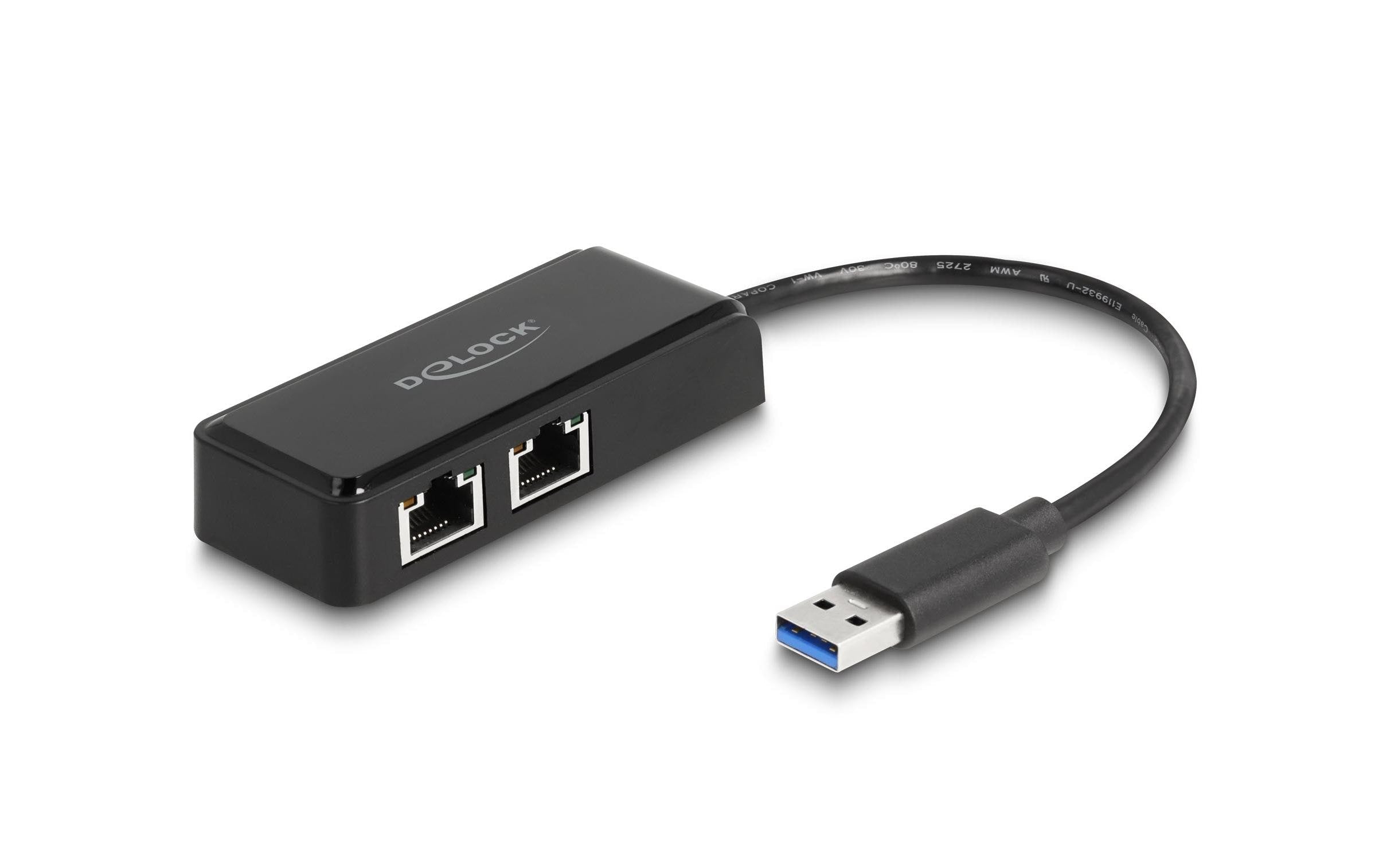 Delock USB-Typ-A Adapter zu 2x Gigabit LAN