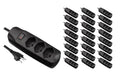 F.power Steckdosenleiste 3xT13 KIT25 230V, H05VV-F 3G1.00, MS, schwarz (5/25)