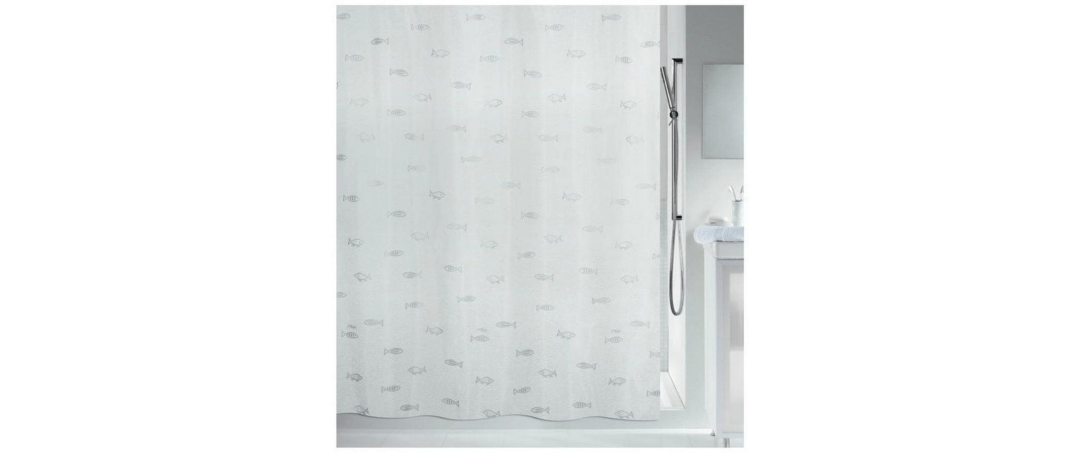 spirella Kos Duschvorhang Metallic effect Silber,Polyester, 180x240 (LxB)cm, waschbar