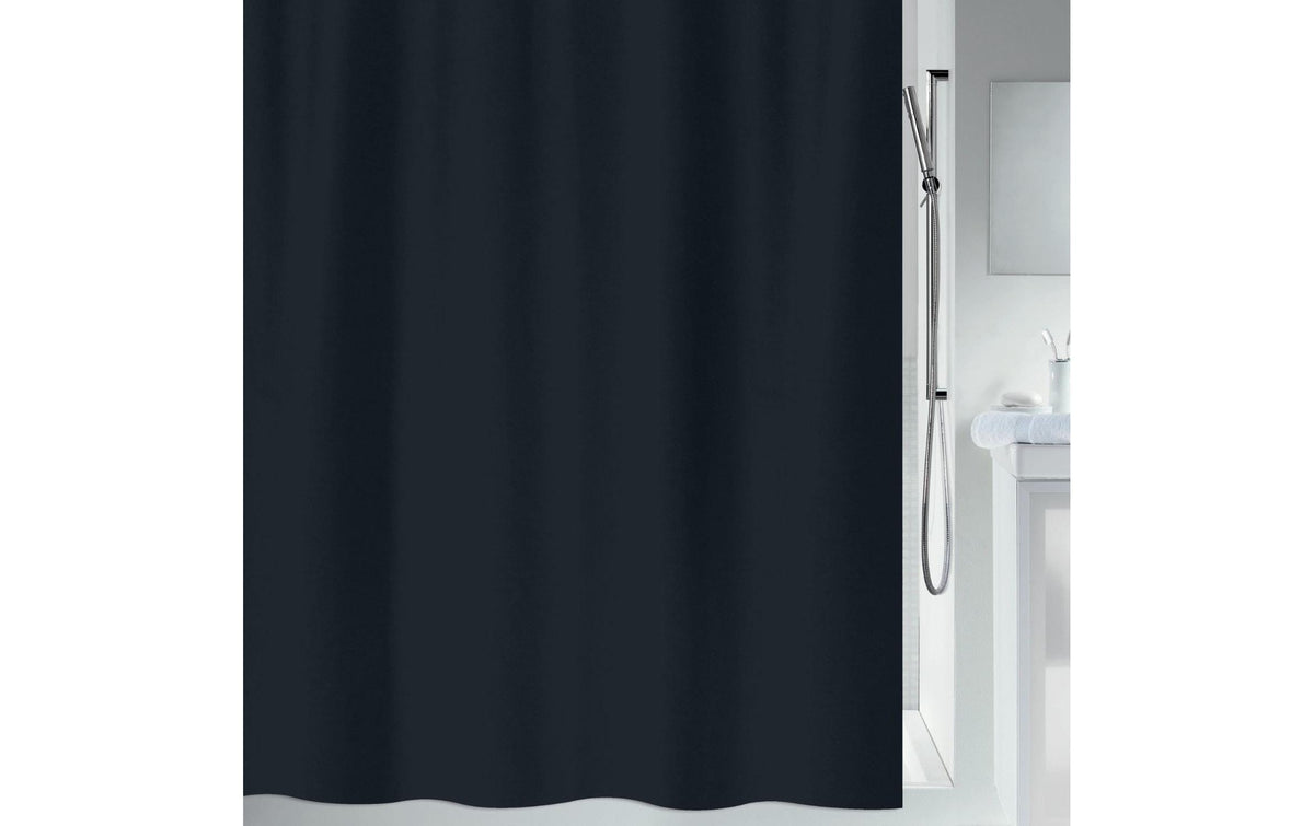 spirella Duschvorhang Primo, Schwarz 180x180 cm, Polyester, waschbar 40 Grad