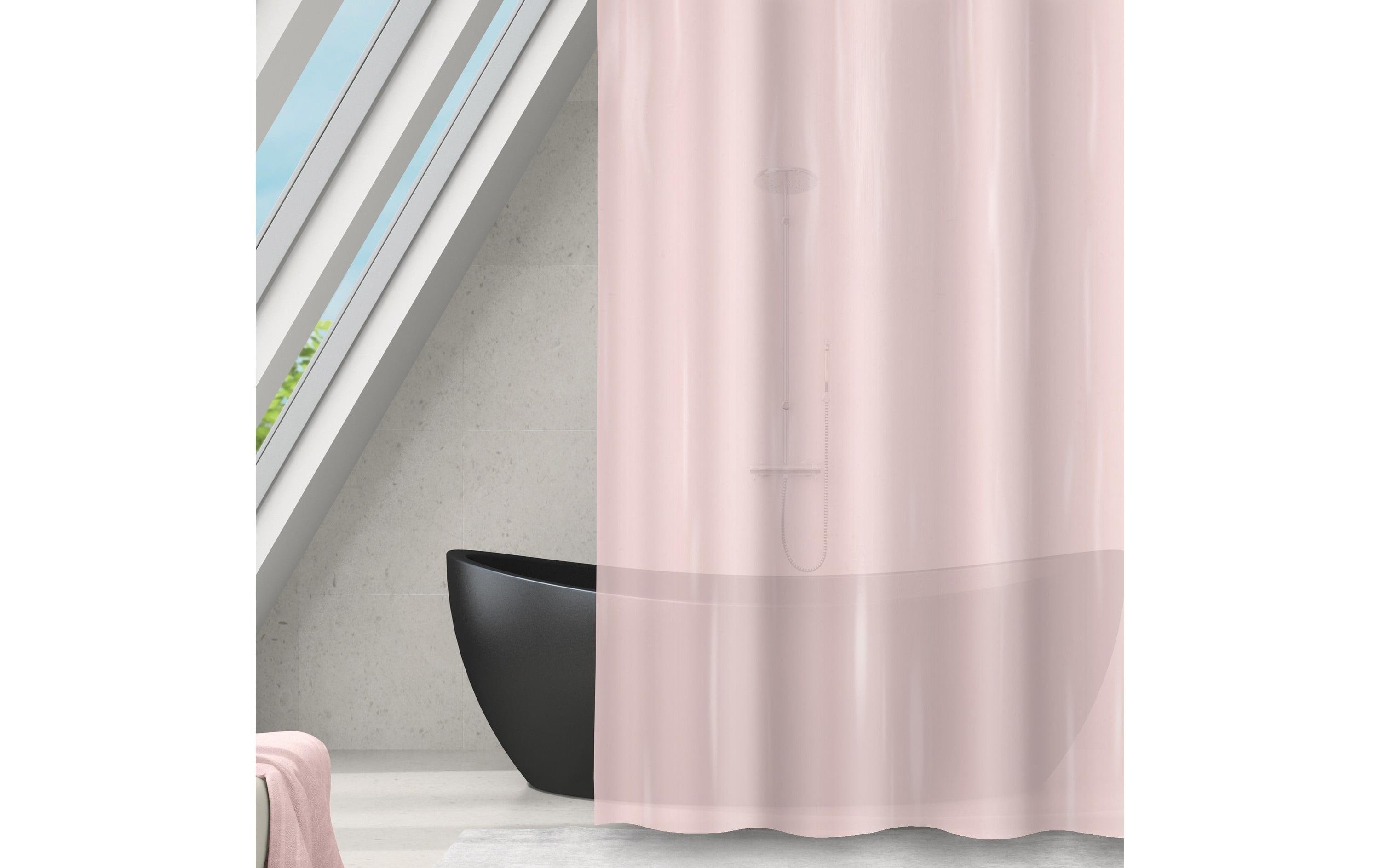 MSV Duschvorhang Romana, Rosa 180x180cm, PEVA
