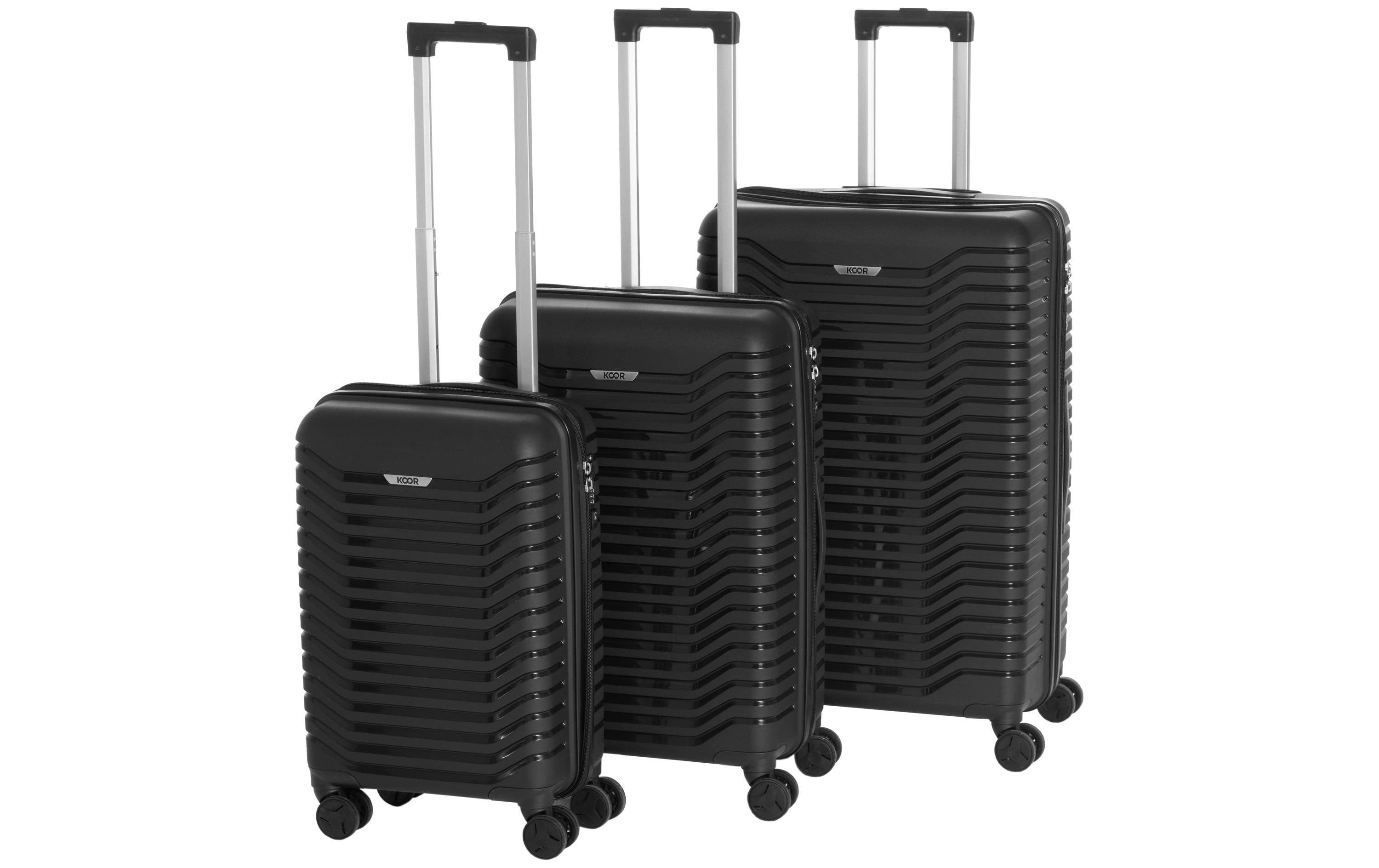 KOOR Koffer 3er Set schwarz 3-er Set, PP, schwarz