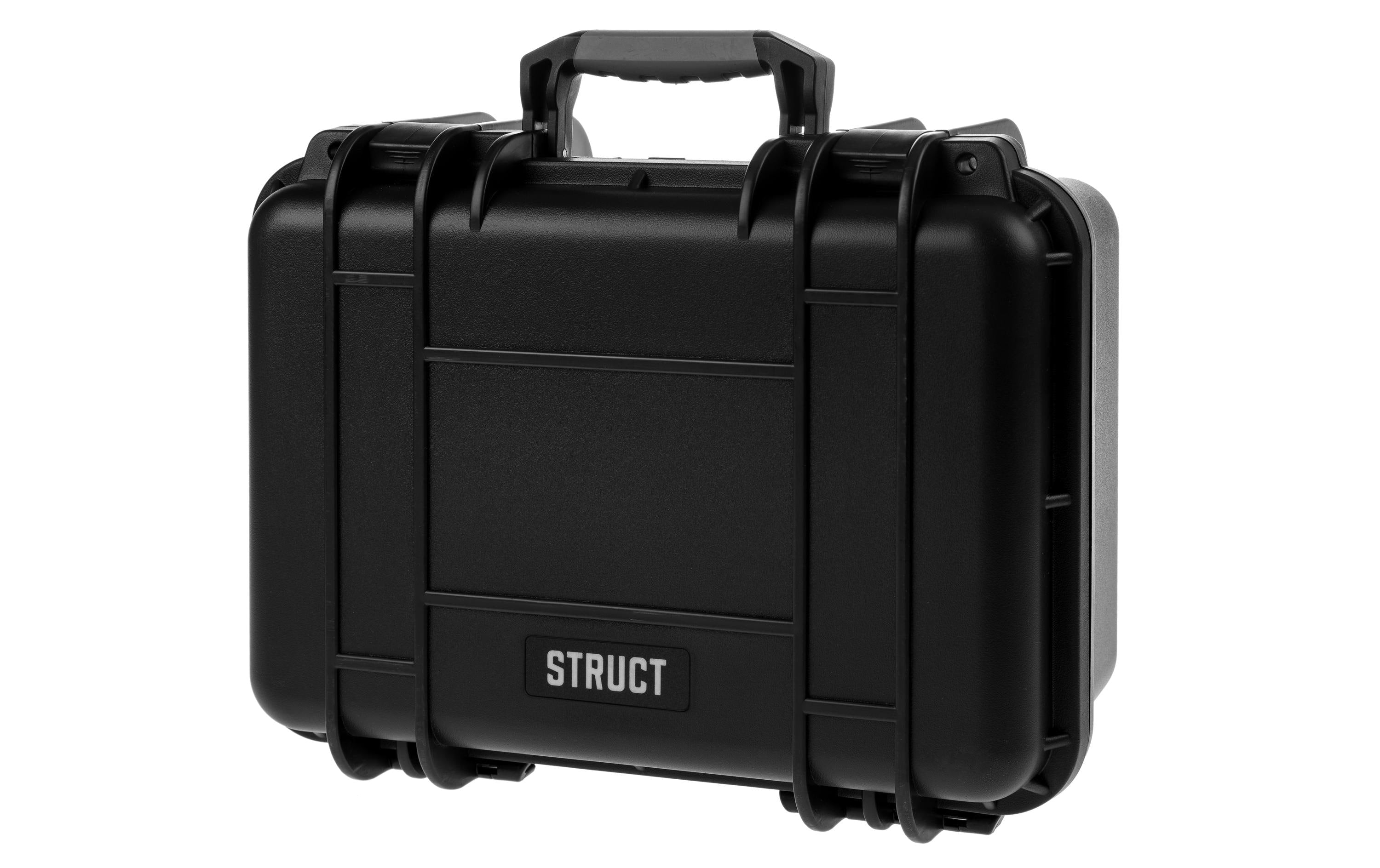 STRUCT Kunststoffkoffer D3617, schwarz mit Schaumstoffeinlage, 358X284X168