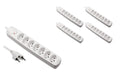 F.power Steckdosenleiste 7xT13 KIT5 230V, H05VV-F 3G1.00, MS, weiss (5/25)