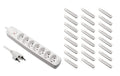 F.power Steckdosenleiste 7xT13 KIT25 230V, H05VV-F 3G1.00, MS, weiss (5/25)