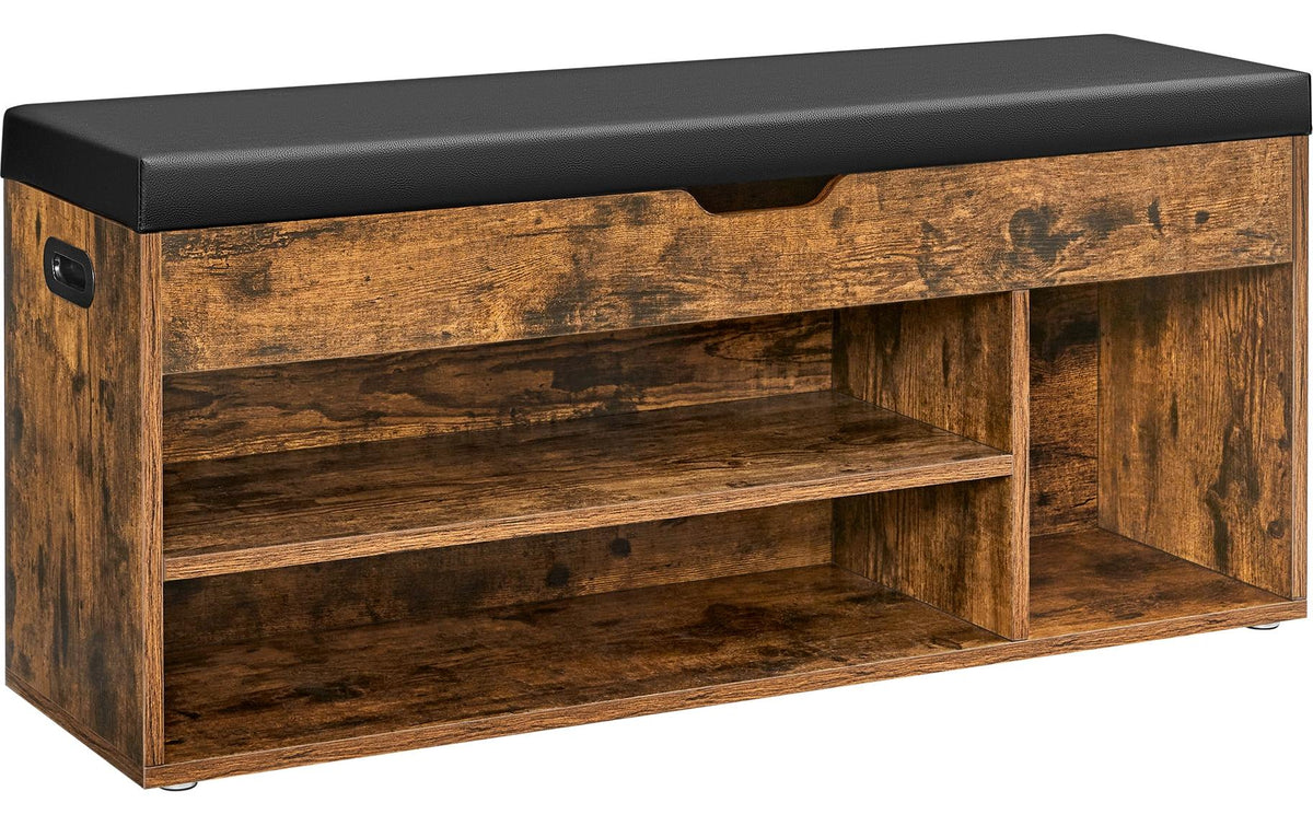 Vasagle Schuhbank gepolstert, 3 Fächer 30x100x44 cm (TxBxH), Traglast 150 kg