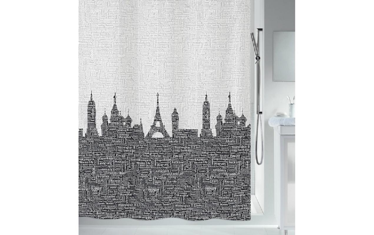 spirella Duschvorhang Urban 180x180 cm, Polyester, waschbar 40 Grad