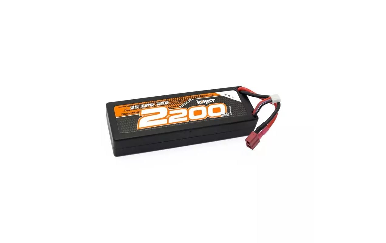 Konect Lipo 2200mah 7.4V 25C 2S1P 16.5Wh (Slim Pack Dean )