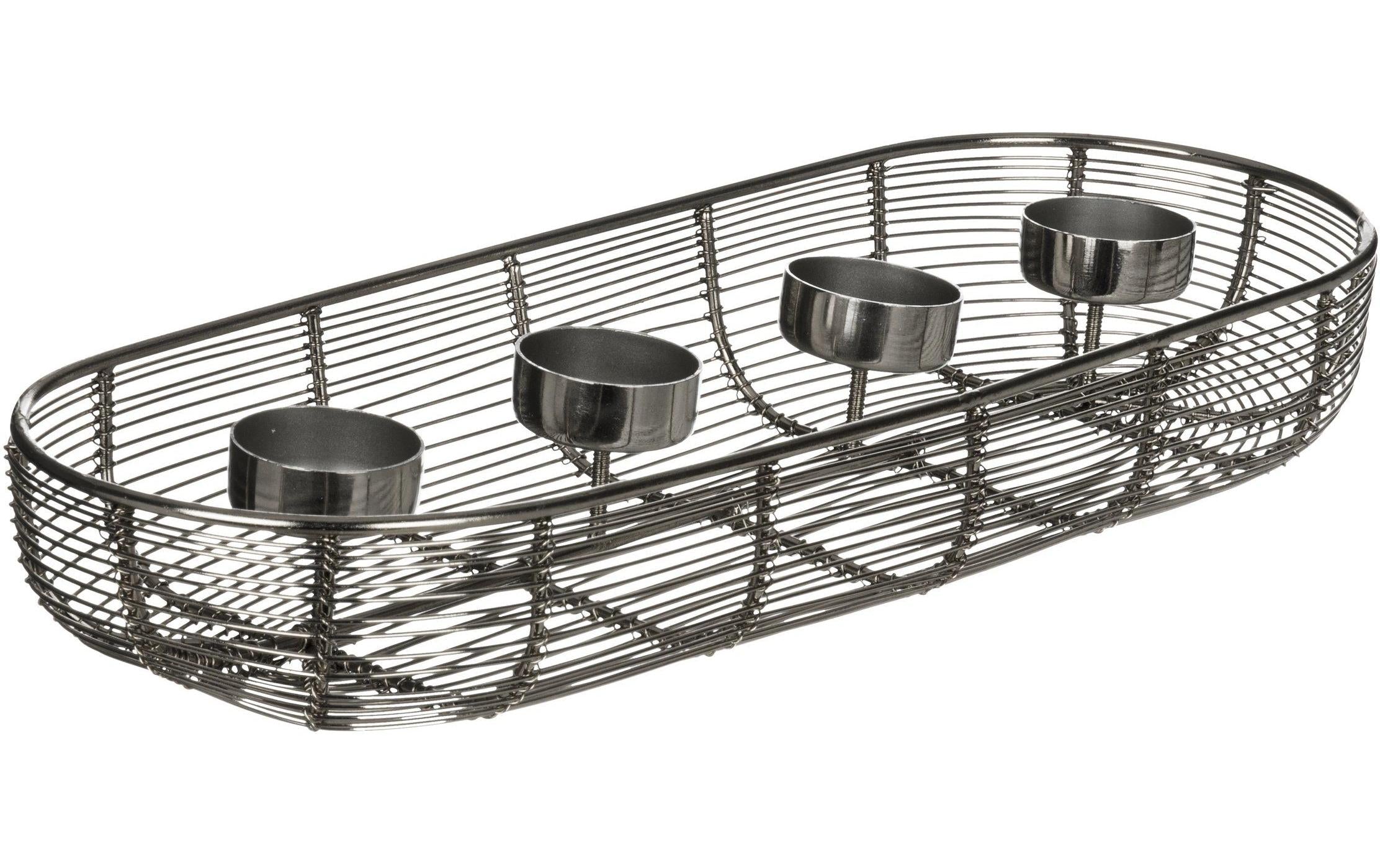 Eglo Adventskerzen Halter Hagony Metall, L 405, B 140, H 60, Silber