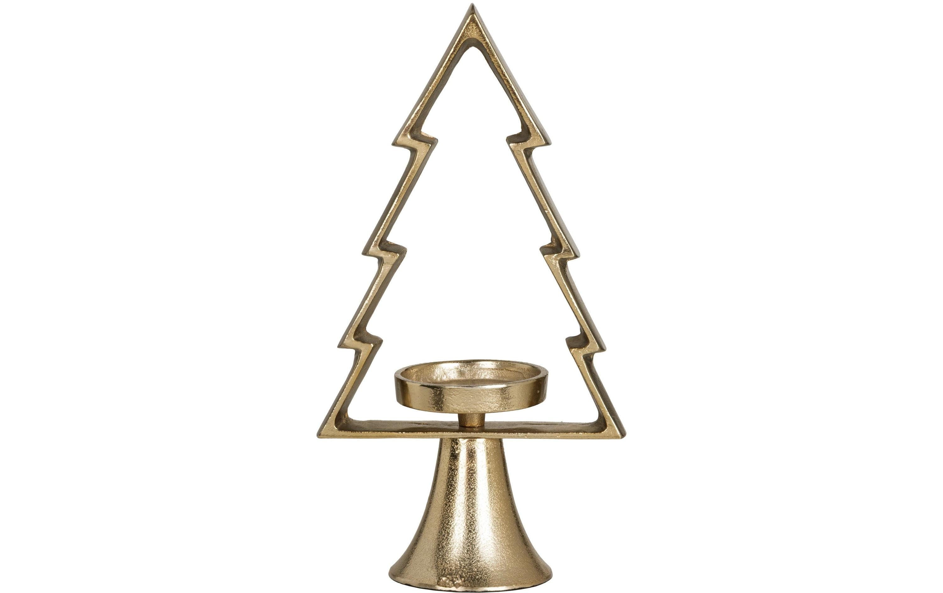 Eglo Kerzenhalter Tanne Mukayle 34 cm Aluminium, L 170, B 95, H 340, Gold