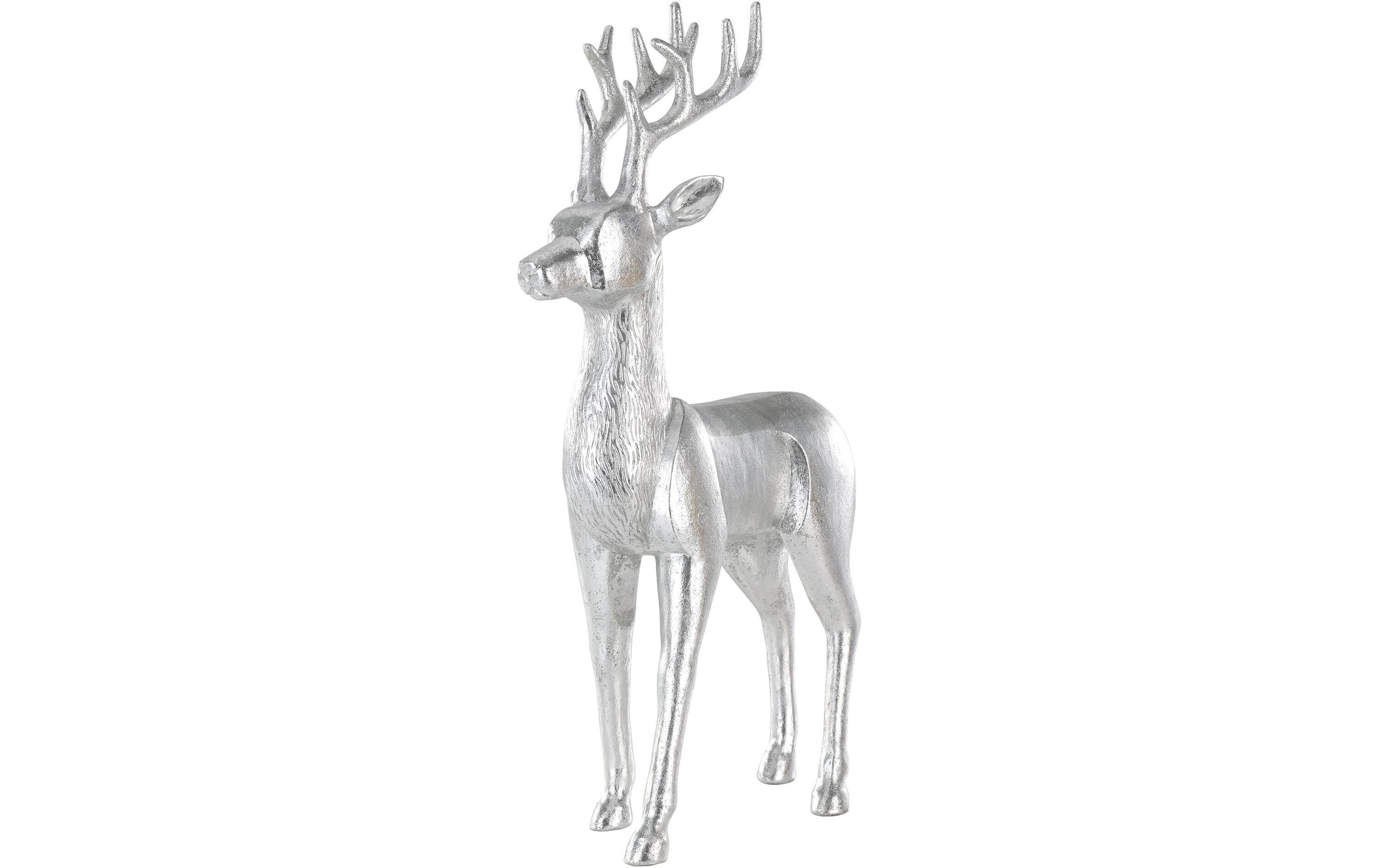 Eglo Aufsteller Hirsch Ransiki 56 cm Polyresin, L 345, B 145, H 560, Silber