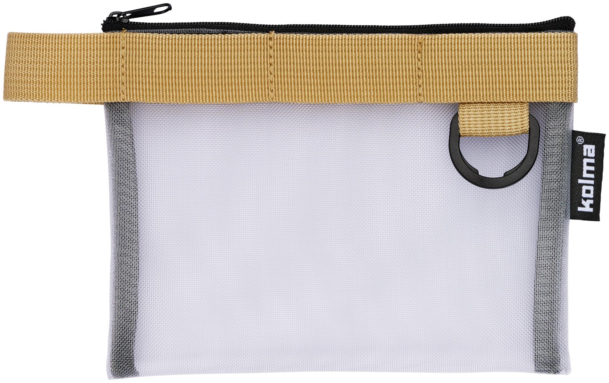 Nylon Bag A6 transparent sand Reissverschlusstasche