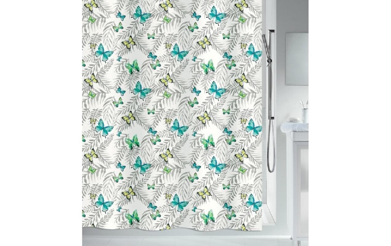 spirella Duschvorhang Schemetterling 180x180 cm, Polyester, waschbar 40 Grad