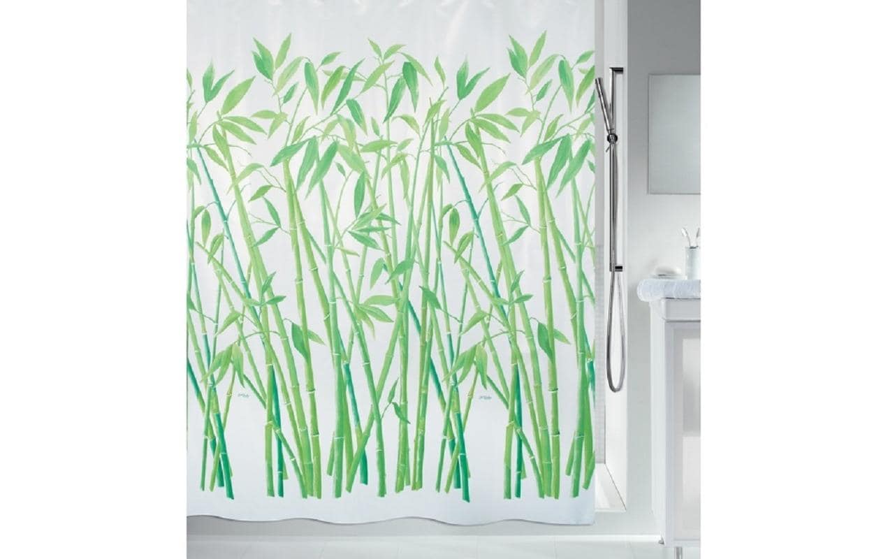 spirella Duschvorhang Bambus 180x180 cm, Polyester, waschbar 40 Grad