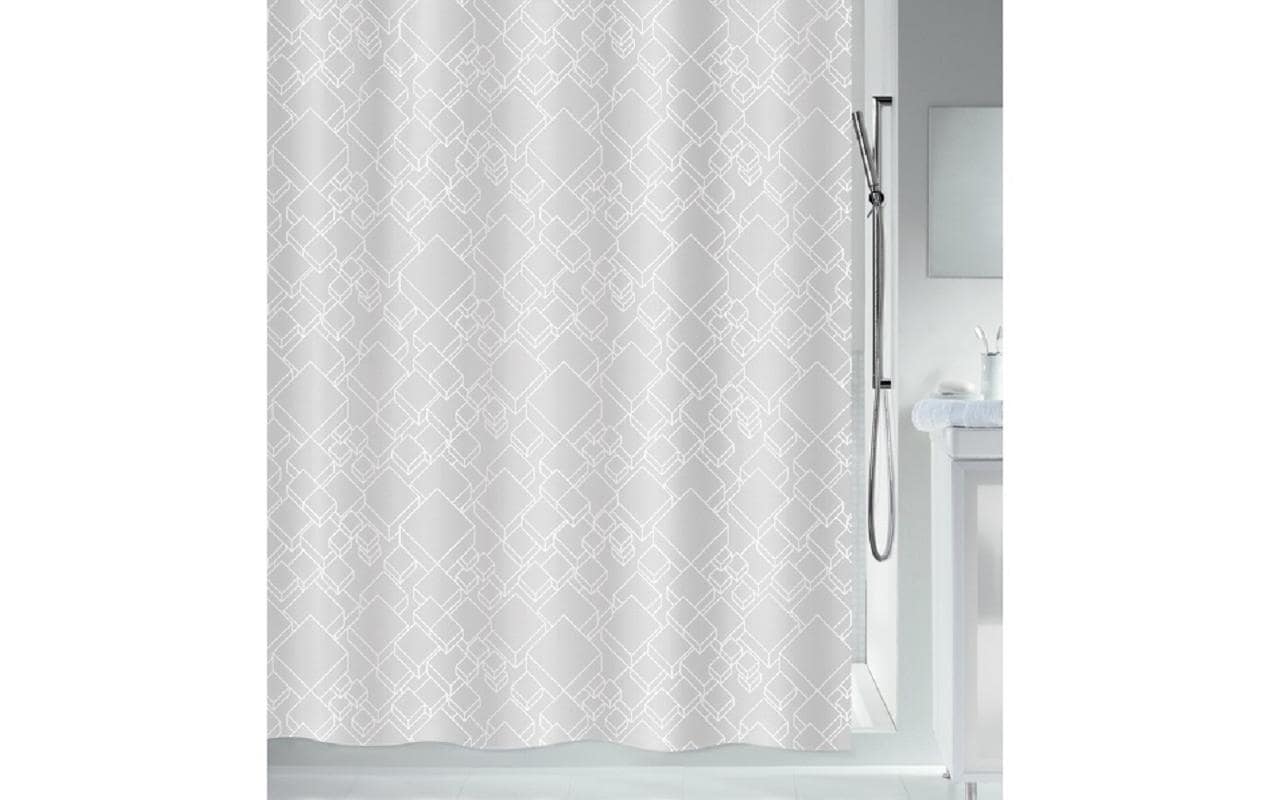 spirella Duschvorhang Peer, Weiss 180x180 cm, Polyester, waschbar 40 Grad