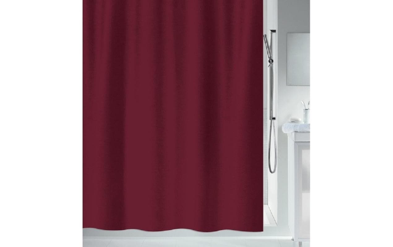 spirella Duschvorhang Primo, Rot 180x180 cm, Polyester, waschbar 40 Grad