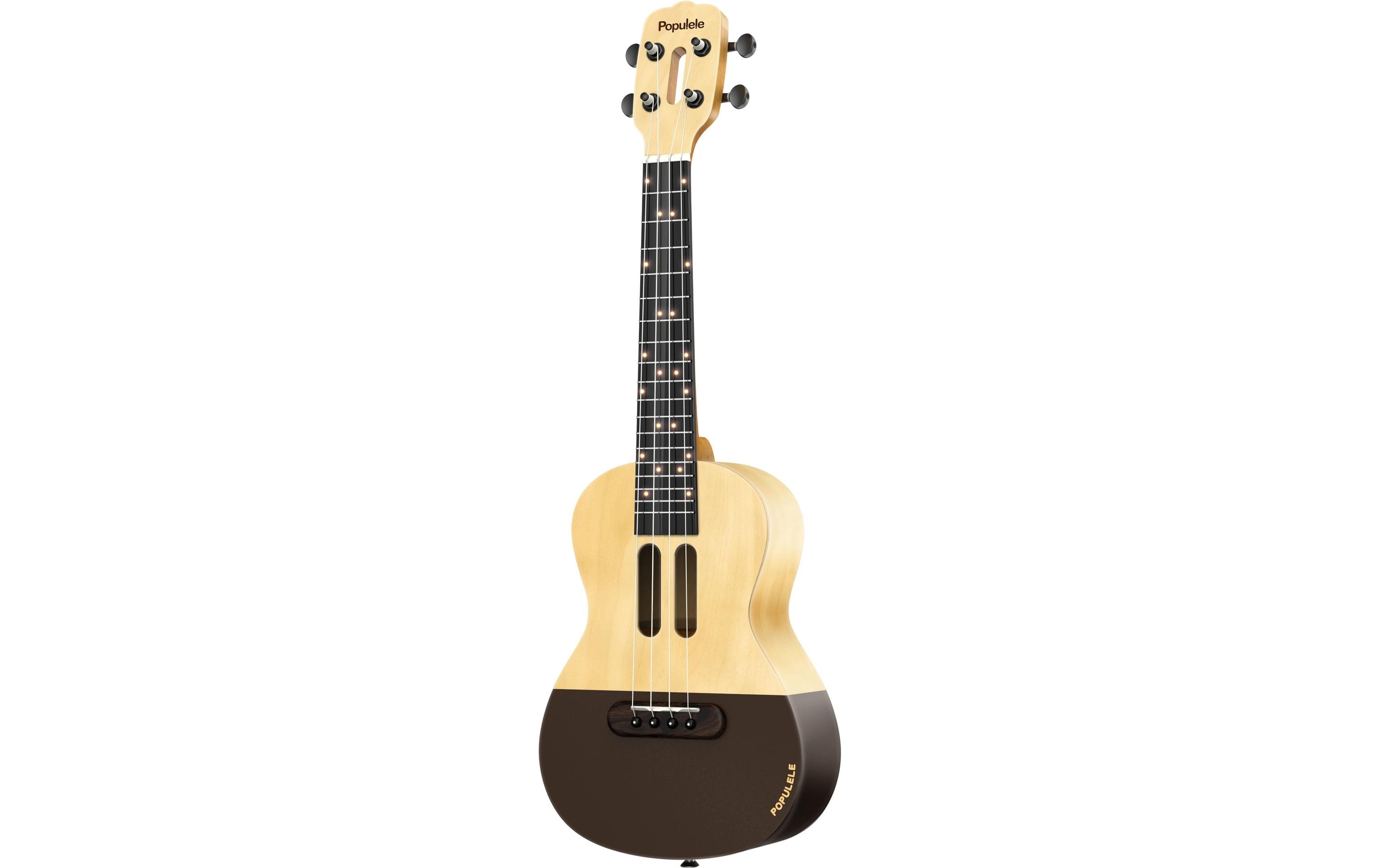 PopuMusic Populele U1 Smart Ukulele, Concert, braun-schwarz