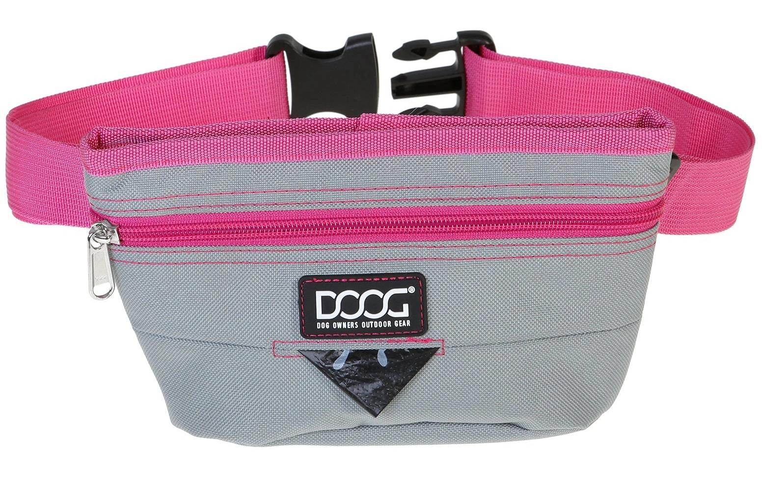 Doog Treat Pouch, Grey / Pink, L
