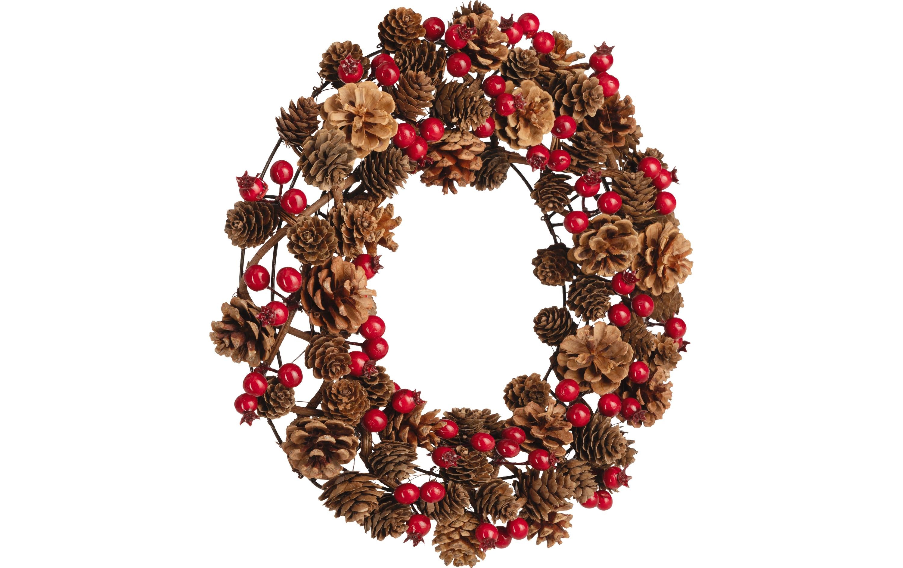 Eglo Weihnachtskranz Gunung Kiefern, D:37, H:7.5cm, mit Glitter