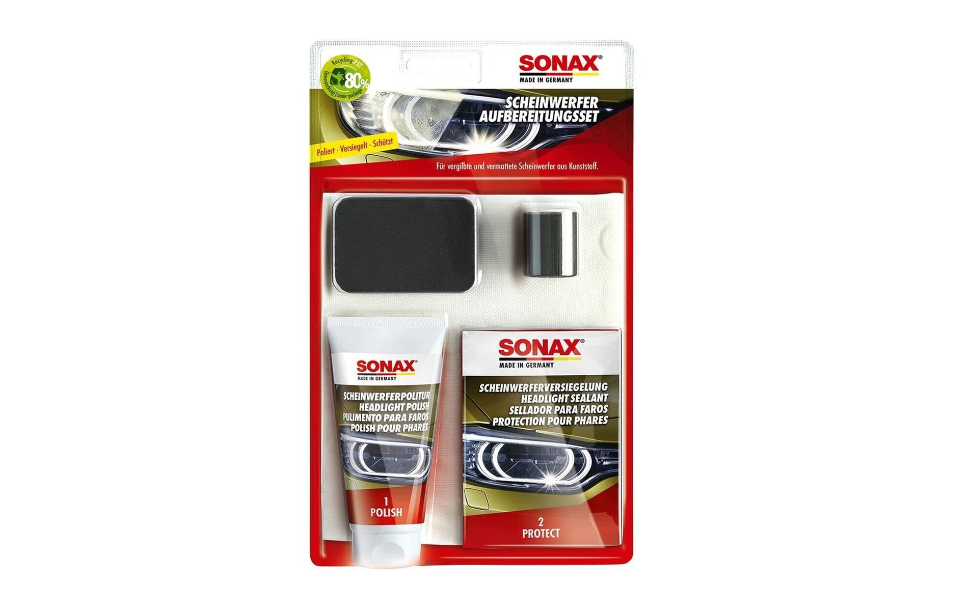 SONAX Scheinwerfer Aufbereitungs-Set Reparaturkit, 85 ml