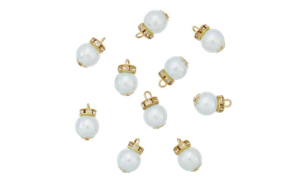 Hobbyfun Christbaumkugeln 1 cm, eisblau 10 Stk.