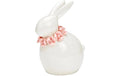 G. Wurm Dekofigur Hase mit Blumenkranz 15 c Keramik, 12x15x8cm, (B/H/T)