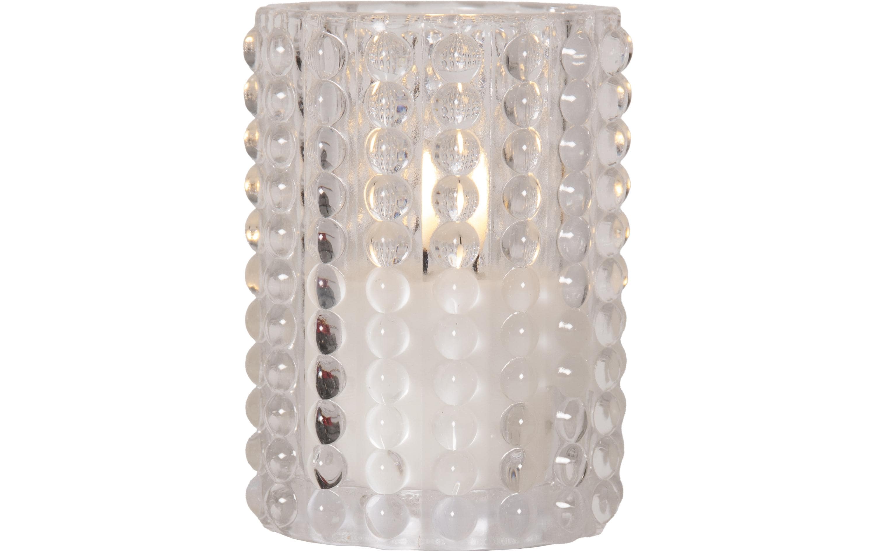 Star Trading LED Kerze Flamme Dotty Indoor, Transparent, 13cm Höhe, Timer