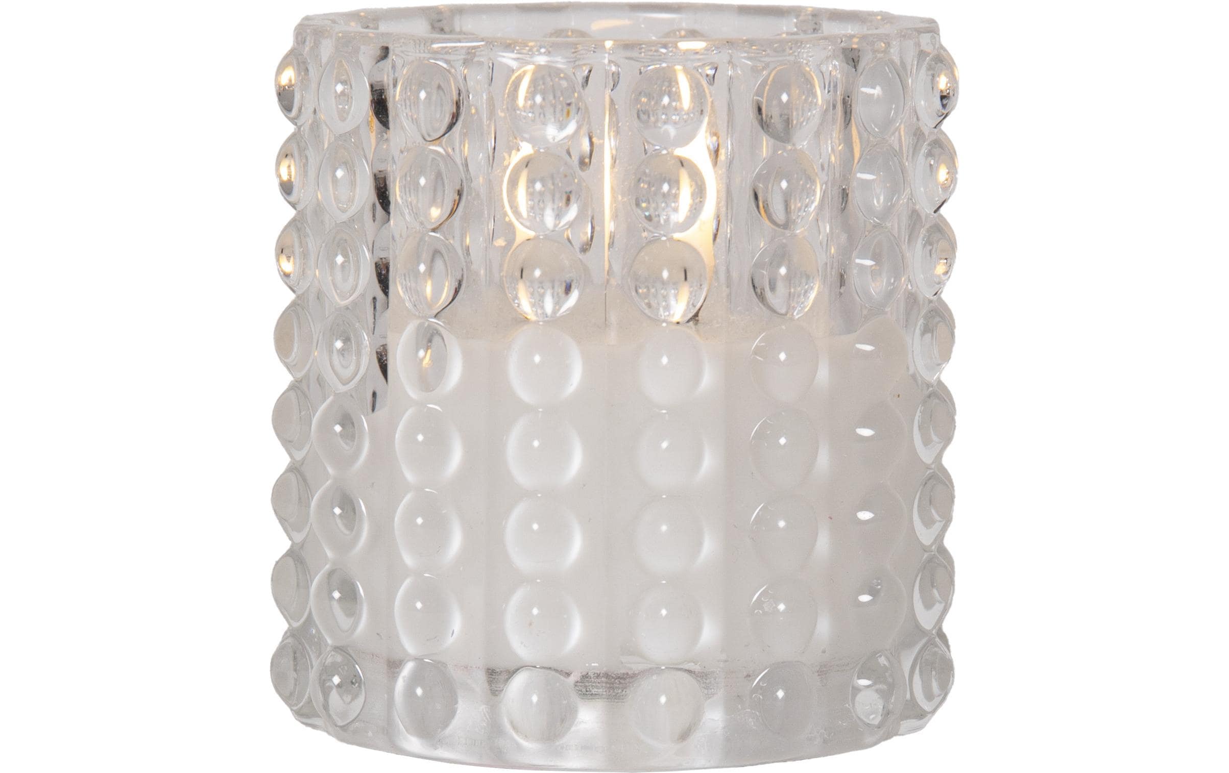 Star Trading LED Kerze Flamme Dotty Indoor, Transparent, 10cm Höhe, Timer