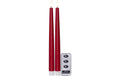 Star Trading LED Dinner Kerze 2 Pack Slim Indoor, Rot, 28.5cm Höhe, Timerfunktion