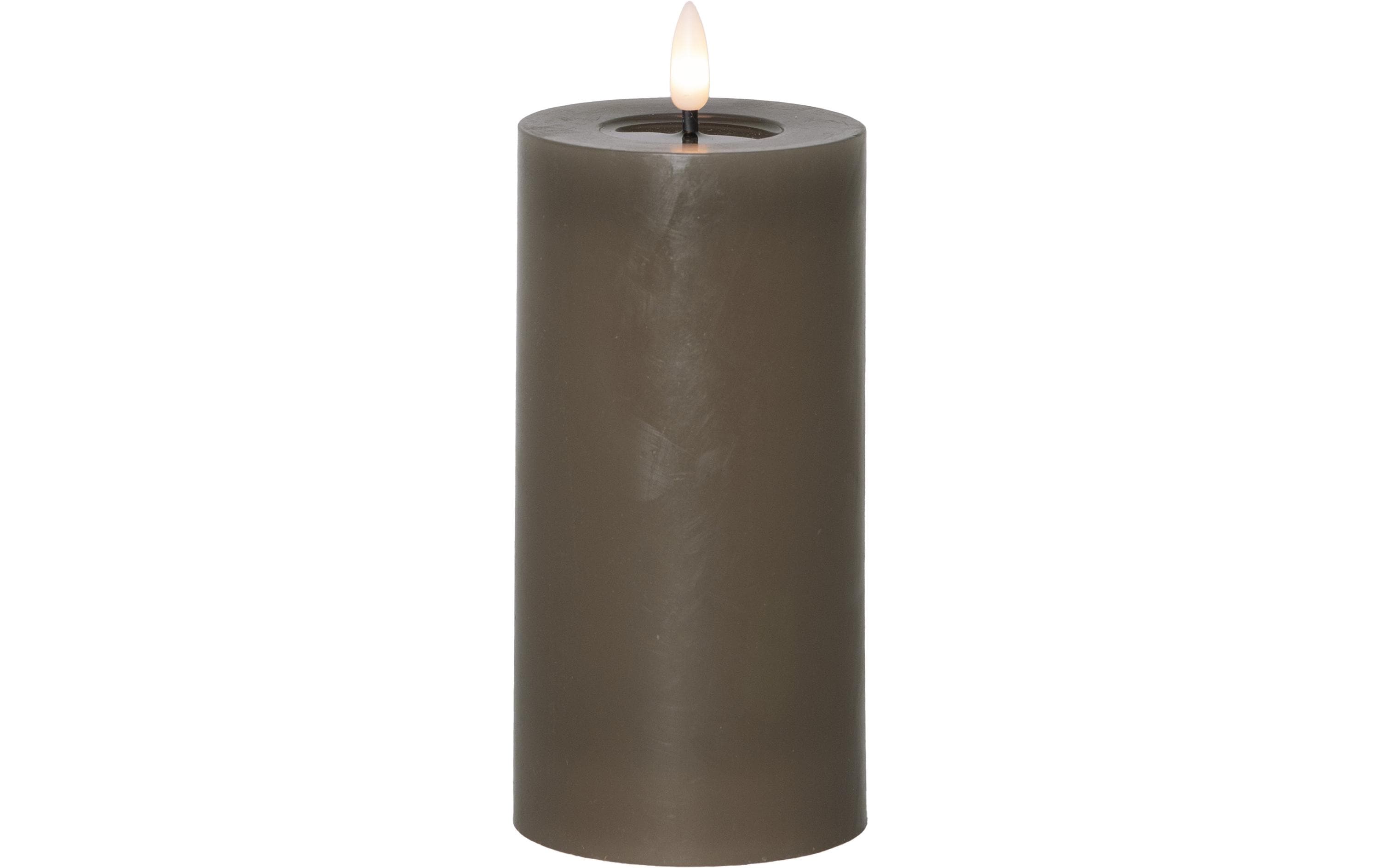 Star Trading LED Pillar Kerze Flamme Flow Indoor, Mole, 17.5cm Höhe, Timerfunktion