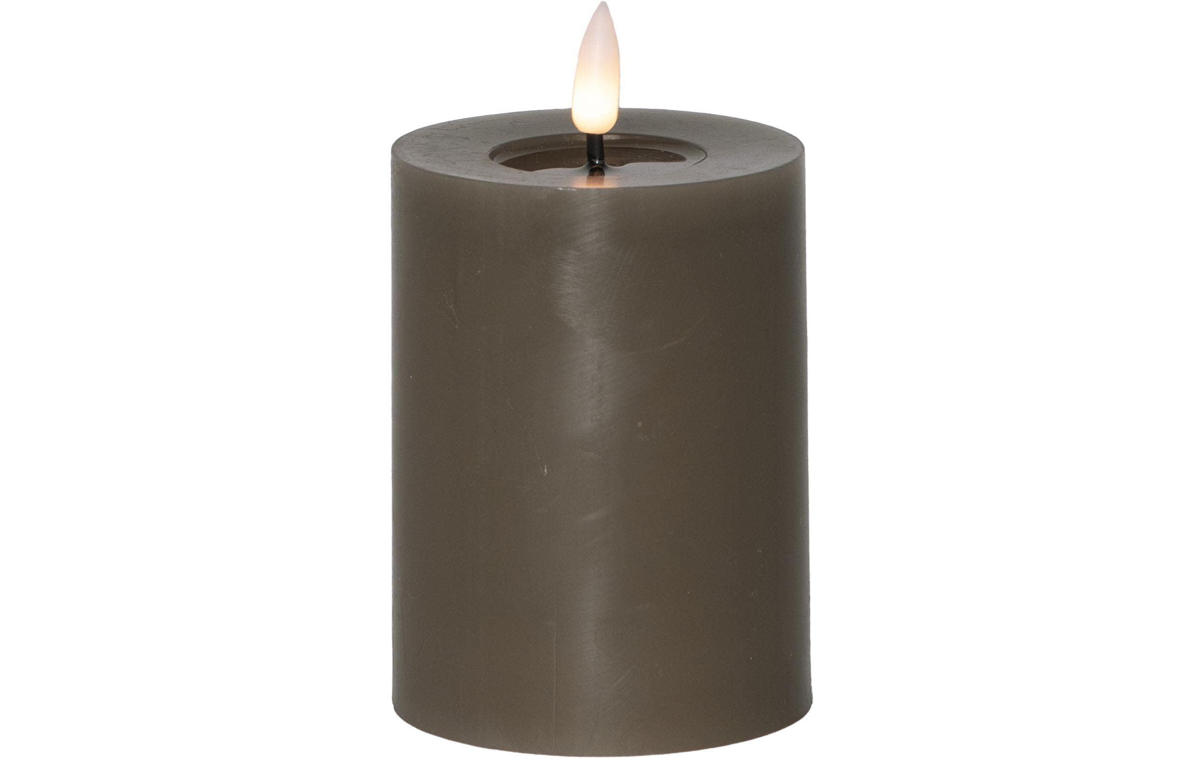 Star Trading LED Pillar Kerze Flamme Flow Indoor, Mole, 12.5cm Höhe, Timerfunktion