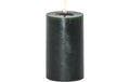 Star Trading LED Pillar Kerze Flamme Flow Indoor, Grün, 15cm Höhe, Timerfunktion