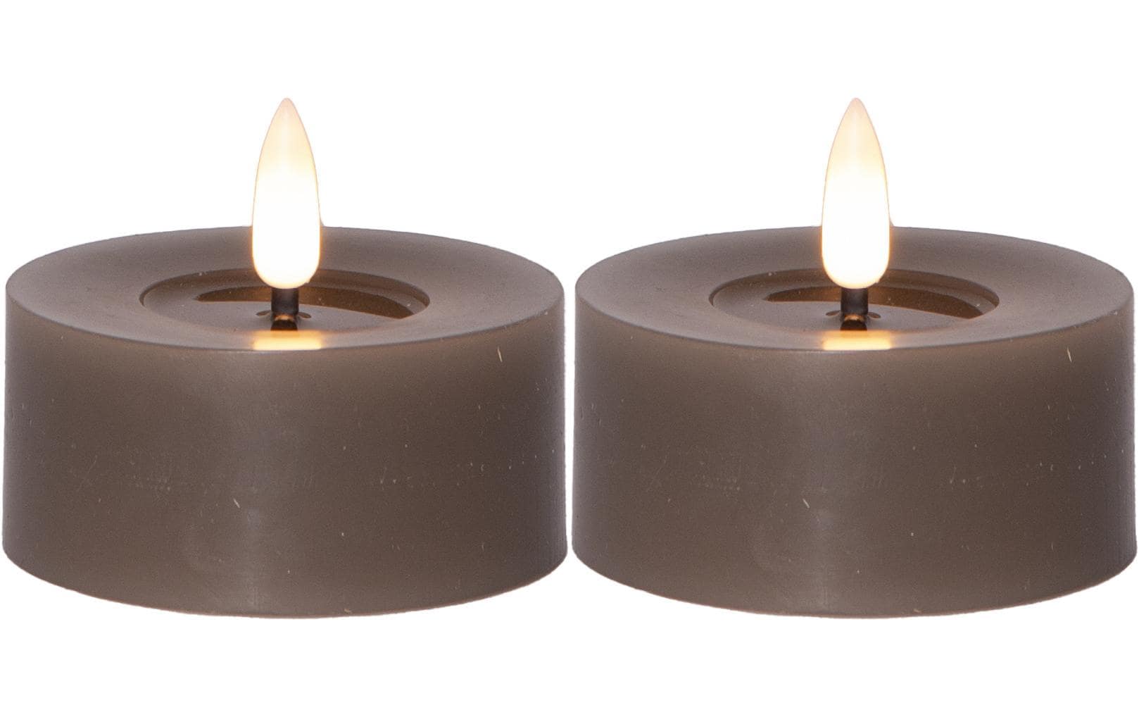 Star Trading LED Teelicht 2 Pack Flow Indoor, Mole, 5.5cm Höhe, Timerfunktion