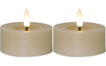 Star Trading LED Teelicht 2 Pack Flow Indoor, Beige, 5.5cm Höhe, Timerfunktion