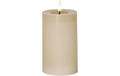 Star Trading LED Pillar Kerze Flamme Flow Indoor, Beige, 15cm Höhe, Timerfunktion