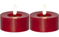 Star Trading LED Teelicht 2 Pack Flow Indoor, Rot, 5.5cm Höhe, Timerfunktion