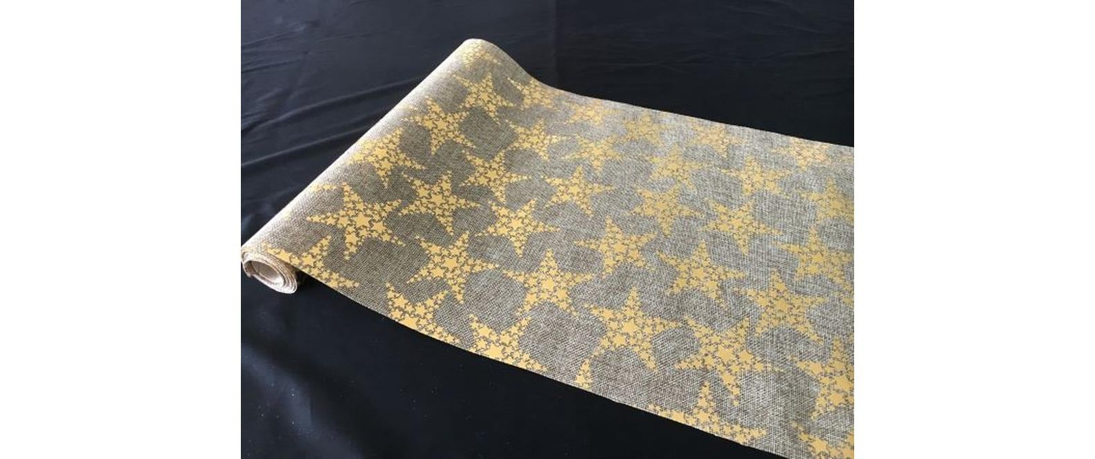 Dameco Dekostoff Sterne, limitiertes Leine 36x300 cm, Polyester