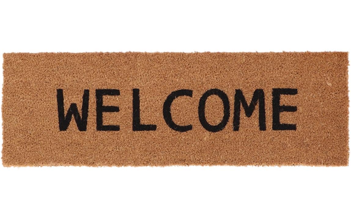 Esschert Design Fussrmatte Kokos "welcome" Kokosfaser, PVC, 75x25x1.7 cm (LxTxH)
