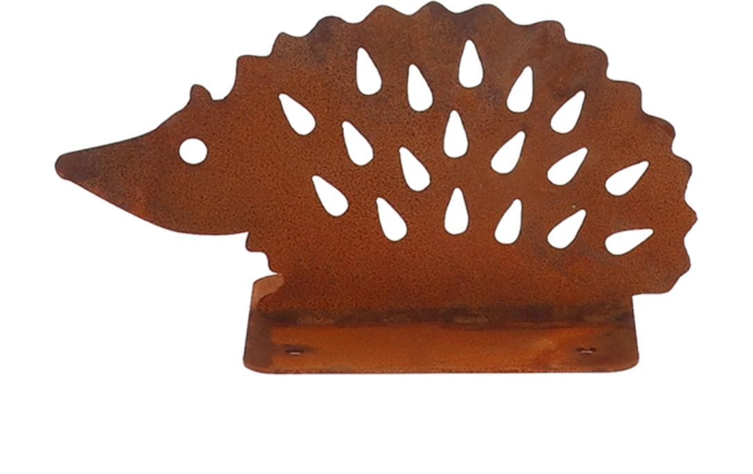 Esschert Design Aufsteller Igel Weichstahl, Rost, 19x10x10.3 cm (LxTxH)
