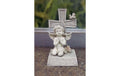 Dameco Grabdekoration Engel mit Kreuz Grau, Polyresin, 8x11x18.5 cm (LxBxH)