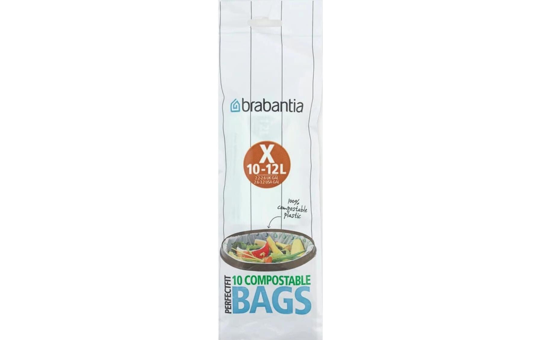 Brabantia Grüngut-Müllbeutel Y 10-12 Liter, 10 Stück pro Rolle