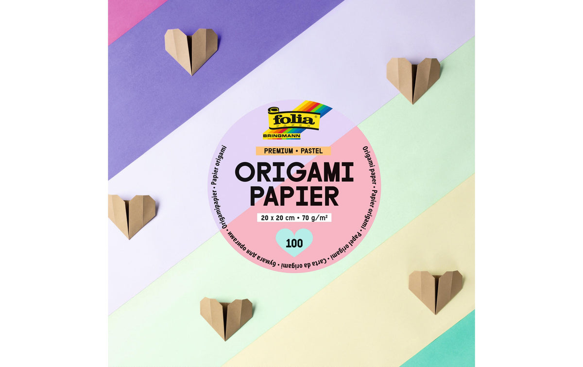 Folia Faltblätter Origami quadratisch Pastell, 20x20cm, 70 g/m²