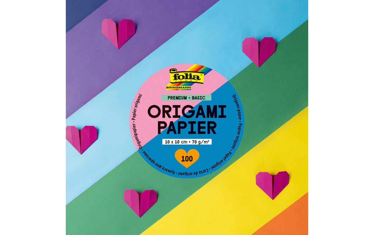 Folia Faltblätter Origami quadratisch 10x10cm, 70g/m²