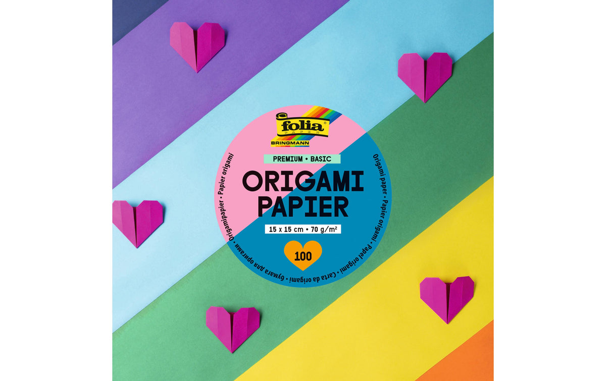 Folia Faltblätter Origami quadratisch 15x15cm, 70g/m²