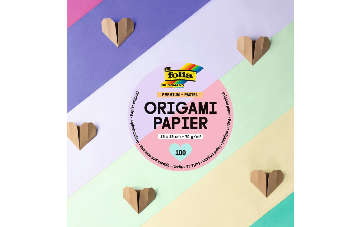 Folia Faltblätter Origami quadratisch Pastell, 15x15cm, 70 g/m²
