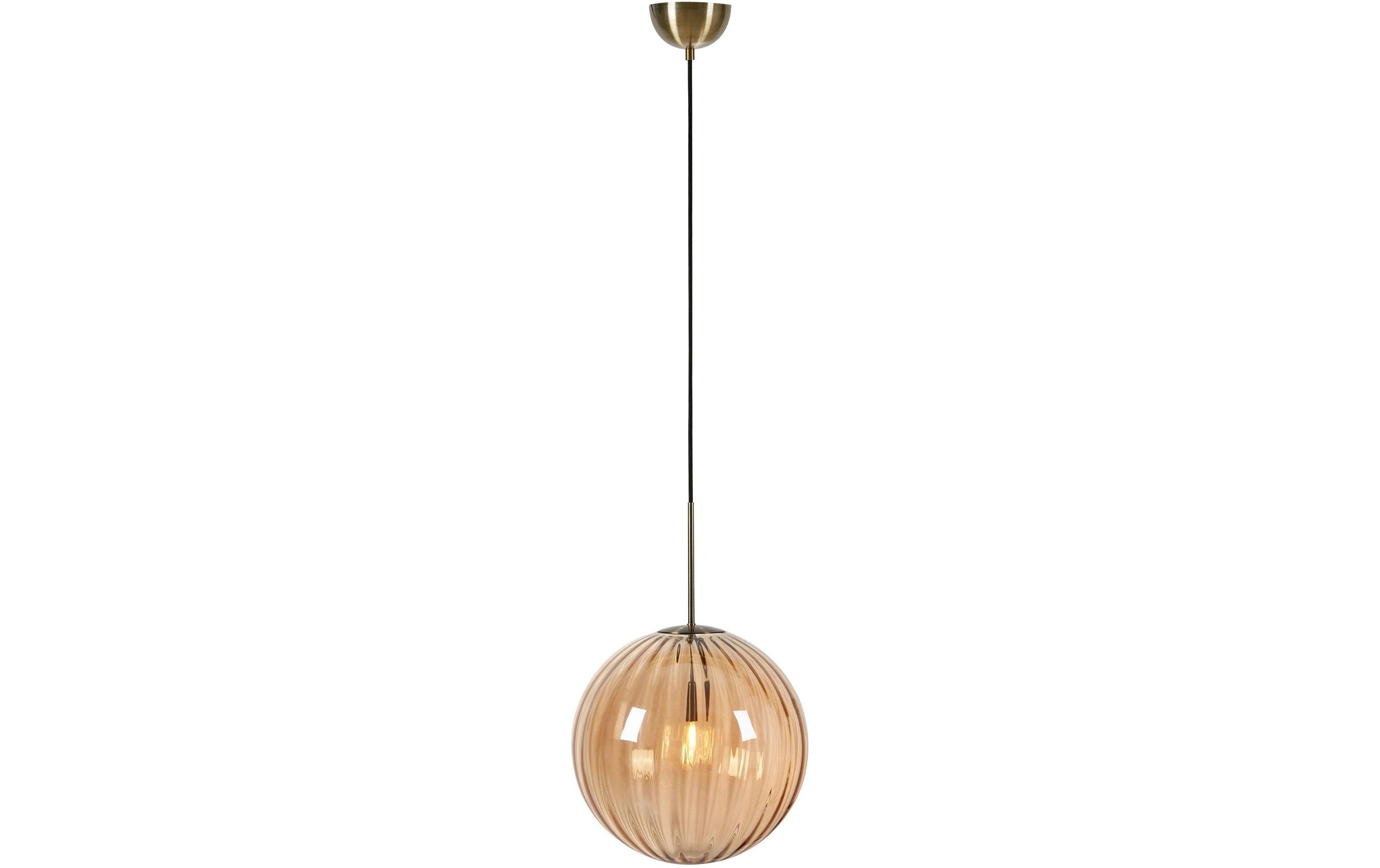 MARKSLOJD FENGARI Pendelleuchte 1L exkl. 1x E14 max. 40W, Antique Brass/Amber