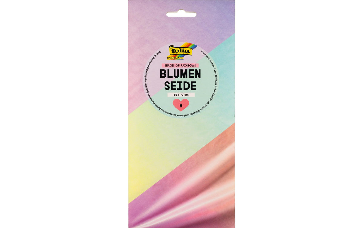 Folia Seidenpapier Farbverlauf 20gm2 50x70cm, 6 Bogen,