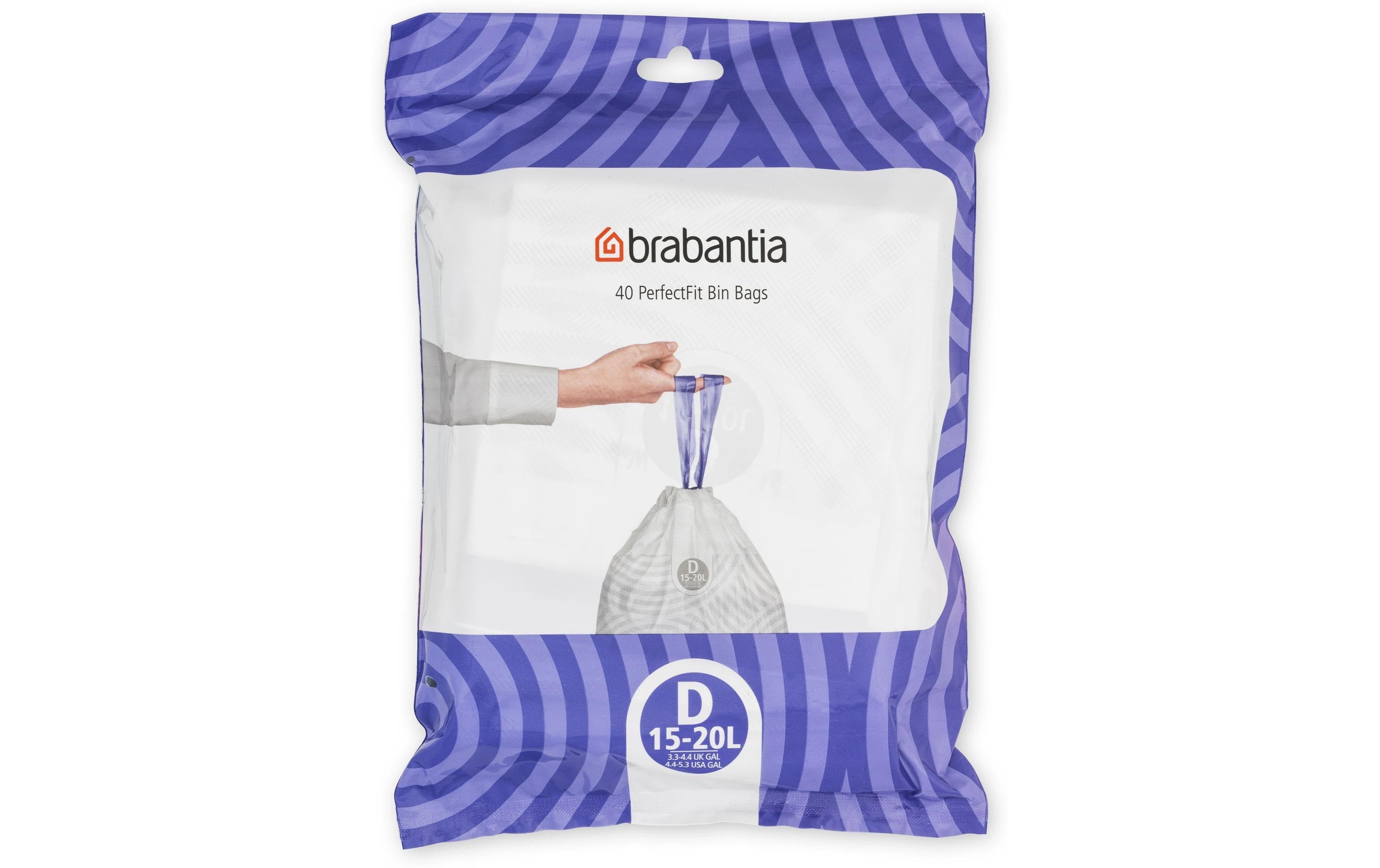 Brabantia Kehrichtsack Perfectfit D 15-20L, 40 Stück Spenderpack