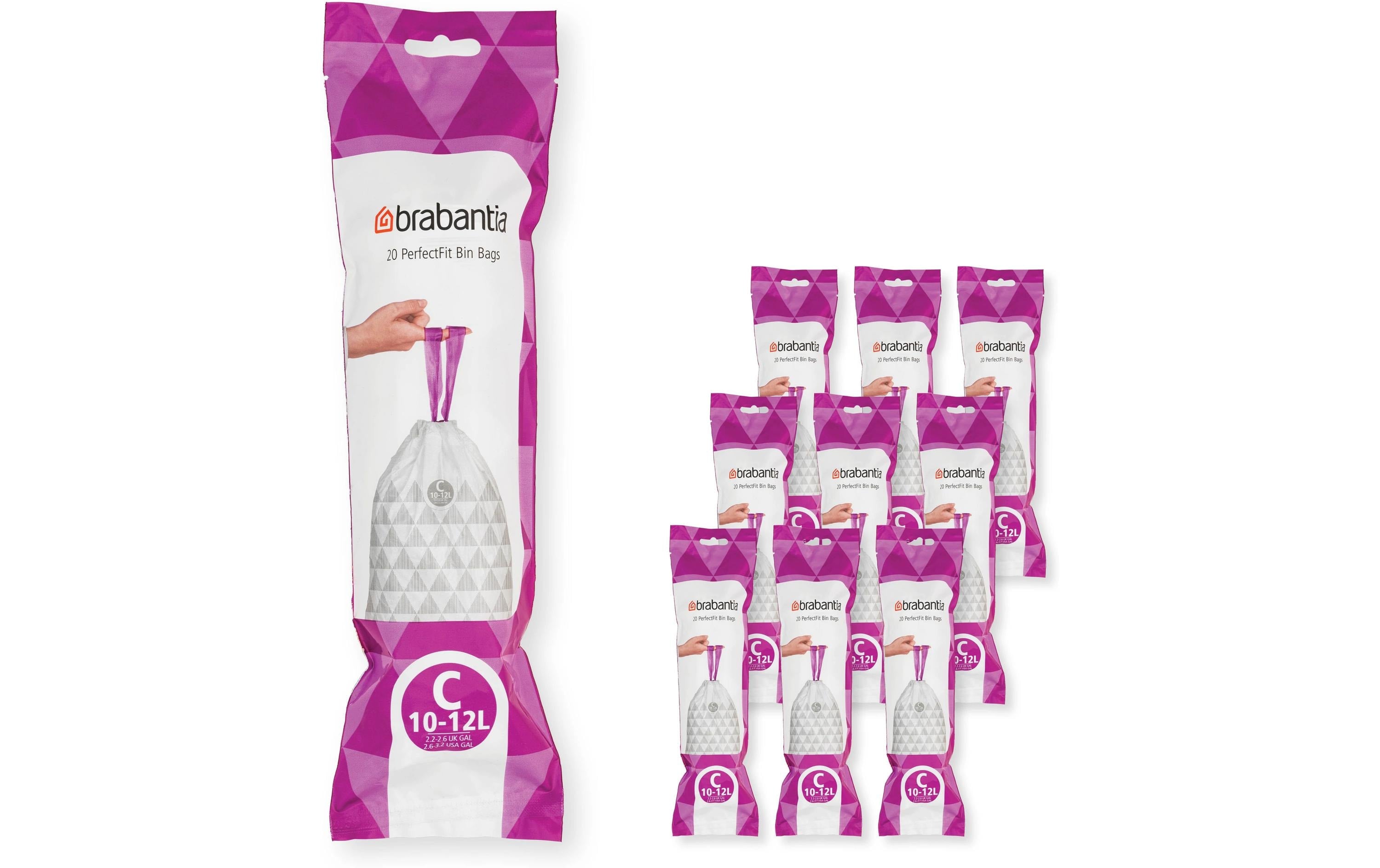 Brabantia Kehrichtsack Perfectfit C 10-12L, 200 Stück, Multipack à 10 Rollen